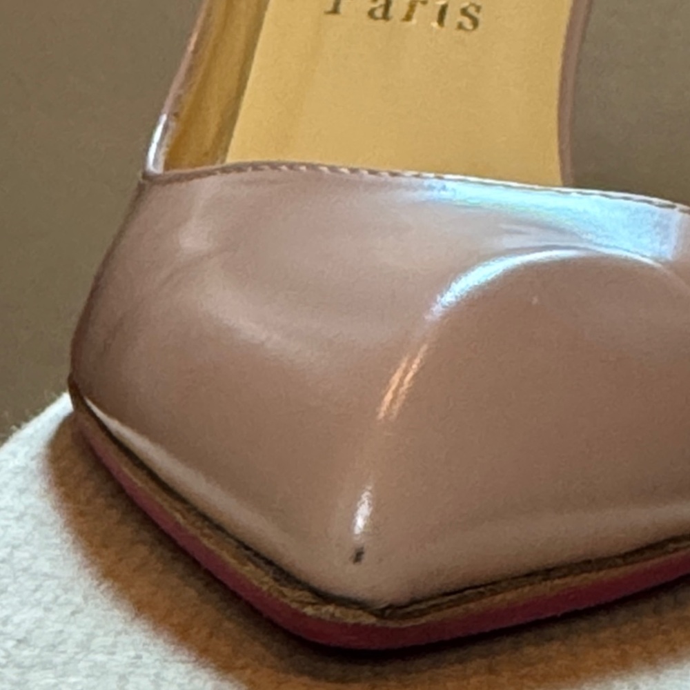 Authentic Christian Louboutin 37 Blush Pink/Taupe high heels - Picture 15 of 16